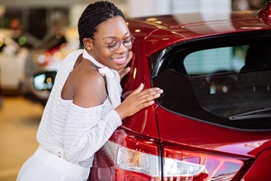 Lady with new car